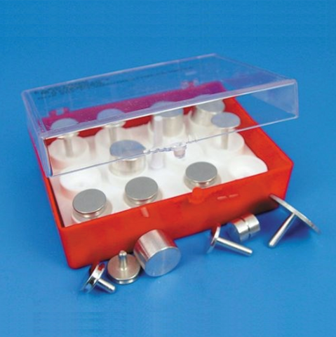 SEM specimen mount storage box, reversible