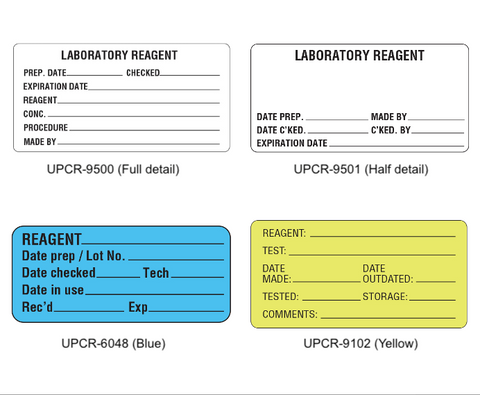 Laboratory reagent labels