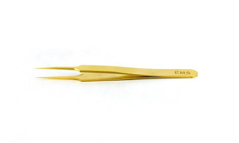 EMS gold plated tweezers, style 5