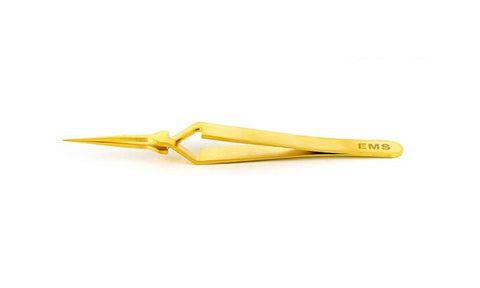 EMS gold plated tweezers, style 5X