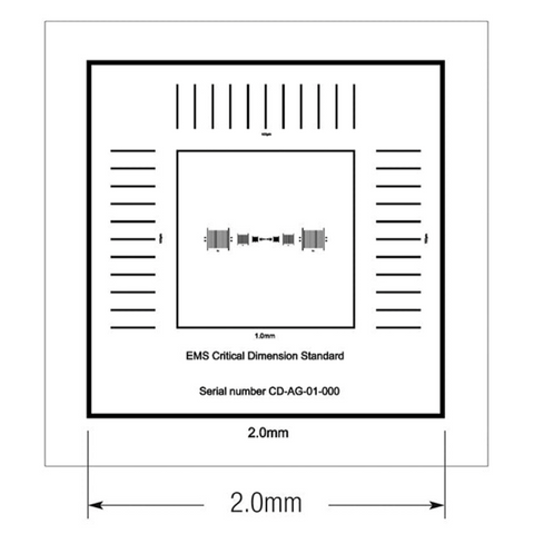 Critical dimension magnification standards, X-axis
