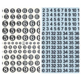 Dry transfer sheets, numbers