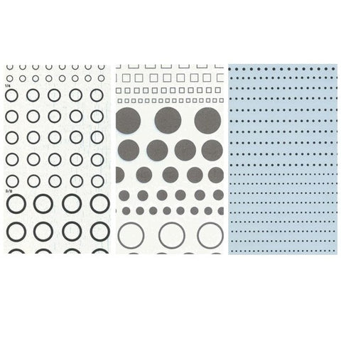 Dry transfer sheets, symbols and punctuation