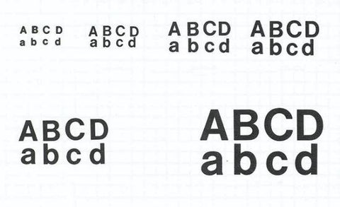 Dry transfer lettering sheets, A-Z upper/lower case, white