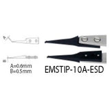 Dumont tweezers style WA1, replaceable ESD tips (EMS)