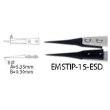 Dumont tweezers style WA1, replaceable ESD tips (EMS)