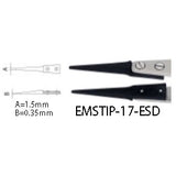 Dumont tweezers style WA1, replaceable ESD tips (EMS)