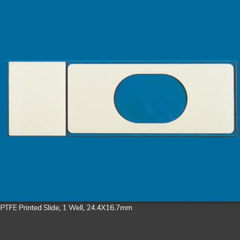 PTFE printed microscope slides, oval wells