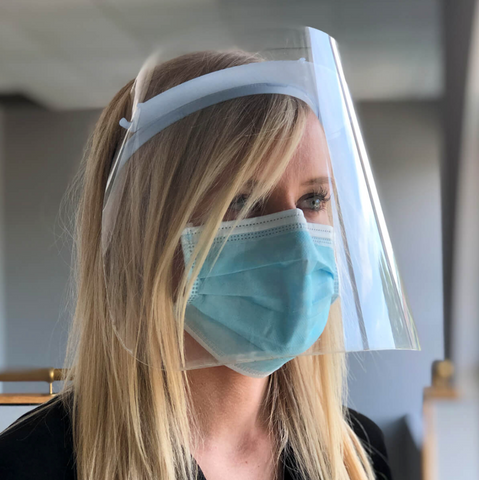 Disposable face shields, unassembled