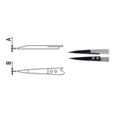 Dumont tweezers style WA2, replaceable ceramic tips (EMS)