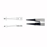 Dumont tweezers style WA1, replaceable ESD tips (EMS)